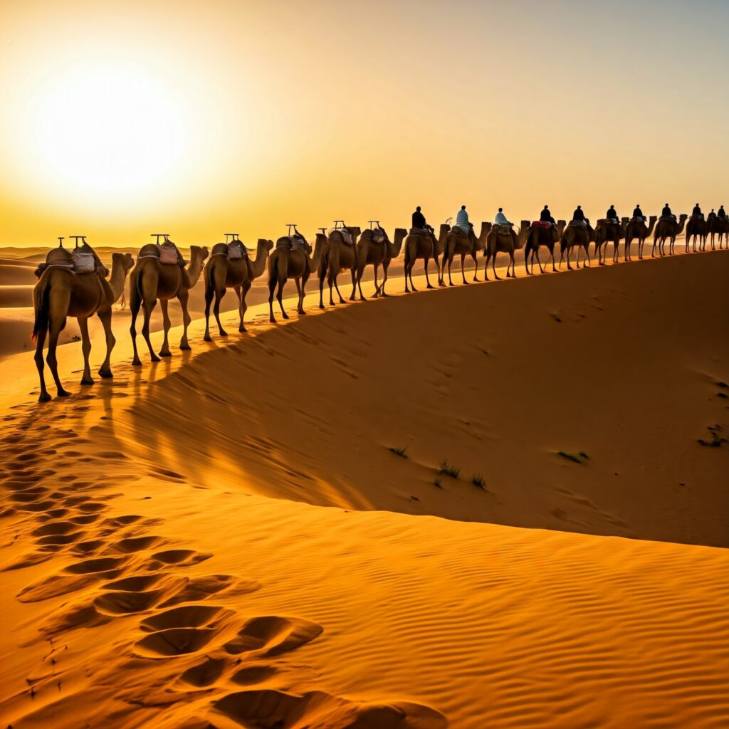 Camel ride in chott ejerid